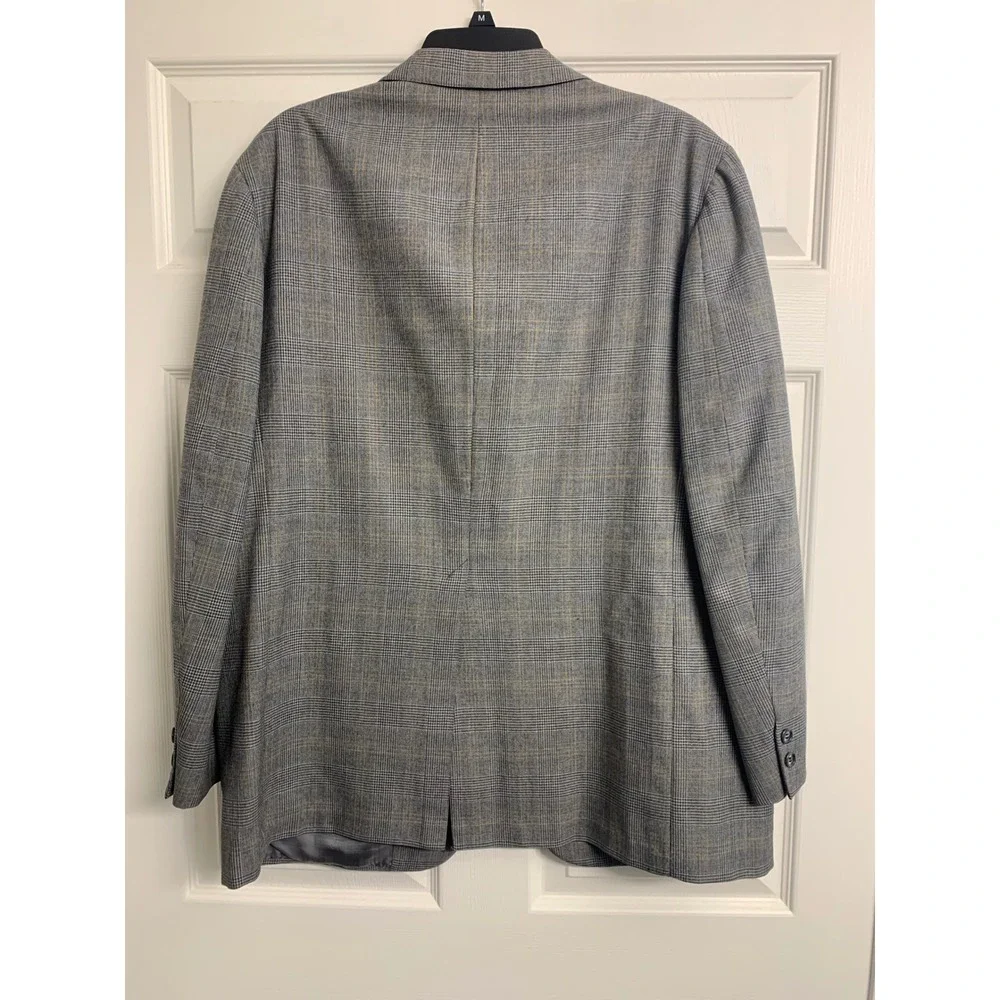 Brooks Brothers Makers Gray‎ Glen Plaid 100% Wool 3-Button Blazer Sport Coat